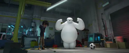 Il robot gonfiabile Baymax guida la carica Disney ai cartoon multirazziali