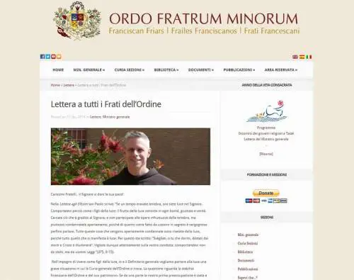 La lettera del ministro generale a tutti i frati dell'Ordine