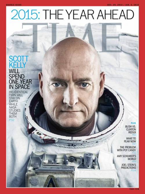 L'astronauta Scott Kelly sulla copertina del magazine "Time"