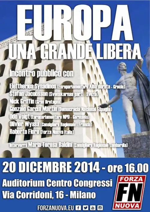 Revocata la sala per il convegno nazionalista "Europa Una Grande Libera"