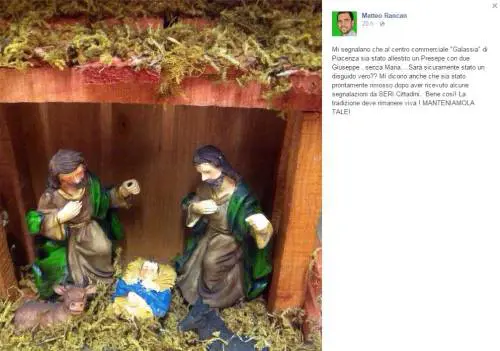 Presepe gay friendly con due San Giuseppe: polemiche a Piacenza
