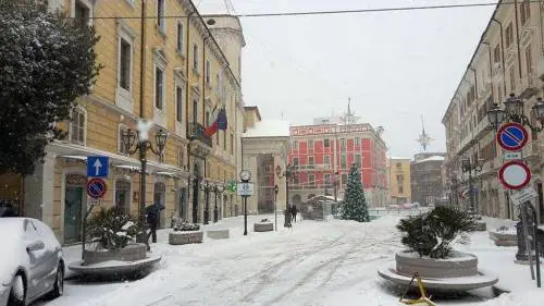 Neve nel centro di Campobasso