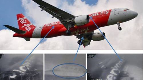 Immagini subacquee dell'aereo AirAsia precipitato