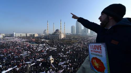 Grozny, manifestazione contro Charlie Hebdo