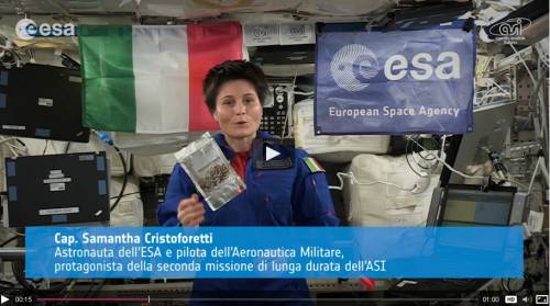 Cristoforetti "astro-testimonial", dallo spazio un video per Expo
