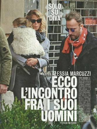 Alessia Marcuzzi col marito. Lite sotto casa con l'ex, Francesco Facchinetti
