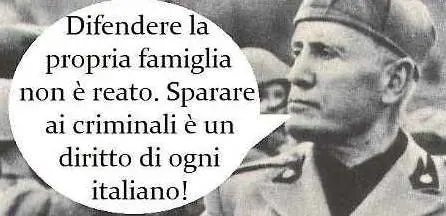 Il sindaco che "cita" Mussolini: "Sparare ai delinquenti? Un diritto"