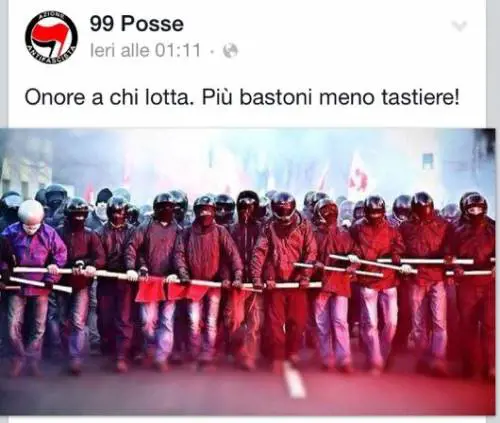 Follia 99 Posse su Facebook: "Più bastoni, meno tastiere"