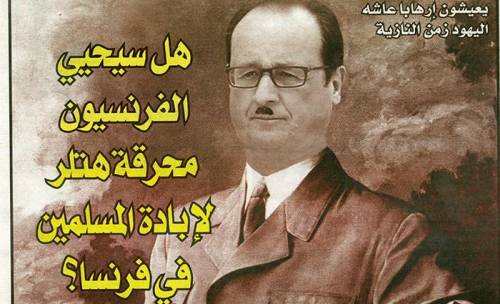 La copertina di Watan Al An, con in copertina François Hollande