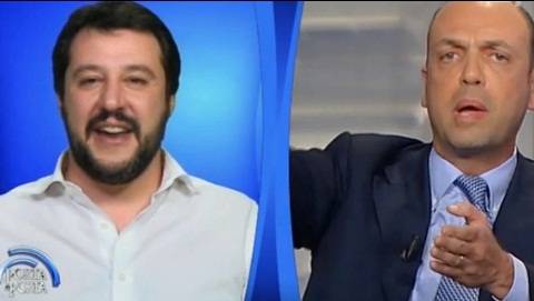 Lite in diretta tra Salvini e Alfano