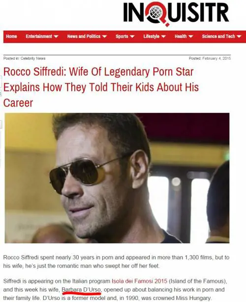 La gaffe del giornale Usa: "La moglie di Siffredi è Barbara D'Urso"