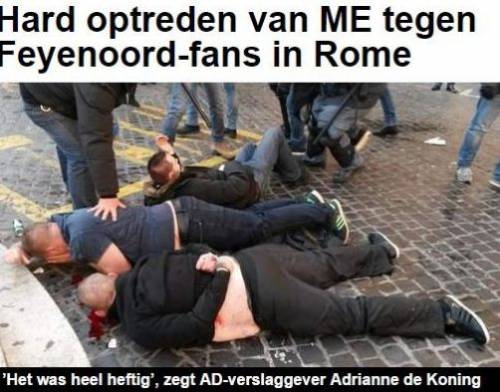Roma, i tifosi del Feyenoord accusano la polizia italiana