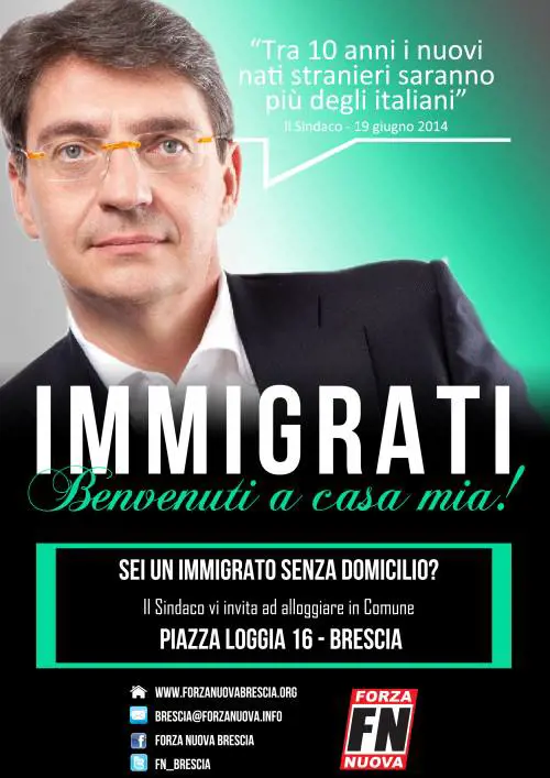La provocazione di Forza Nuova: “Immigrati, benvenuti a casa mia”
