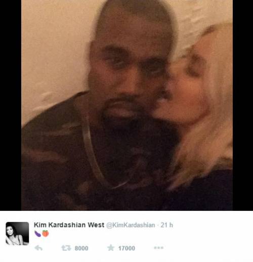 Kim Kardashian, selfie con il marito