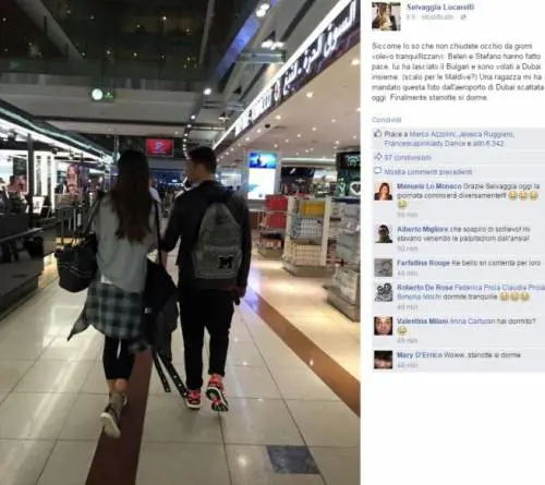 Belen e Stefano di nuovo insieme volano a Dubai: ecco le prove