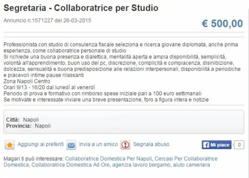 L'annuncio hot del commercialista: "Cercasi segretaria bella, sexy e disinibita"