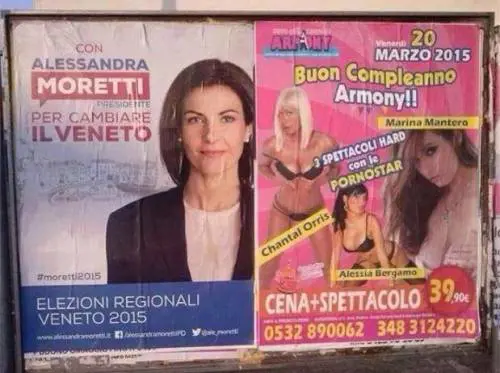 Moretti accostata alle pornostar: la foto postata su profilo leghista