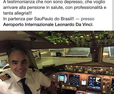 Pilota palermitano scherza su Facebook: "Io non sono depresso"