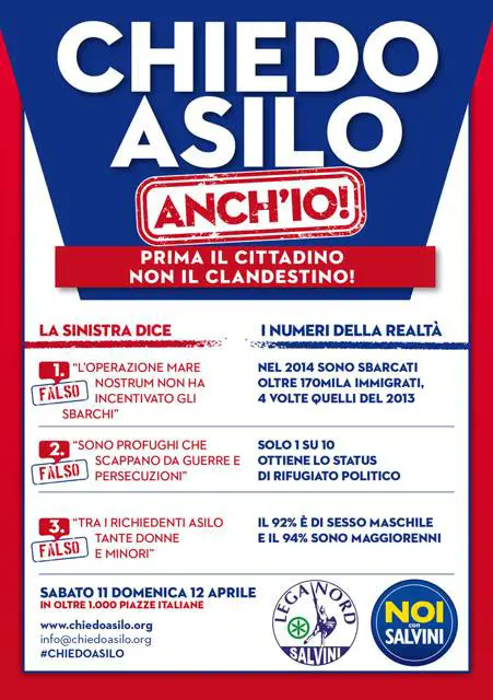 La gazebata della Lega: "Chiedo asilo anch'io"