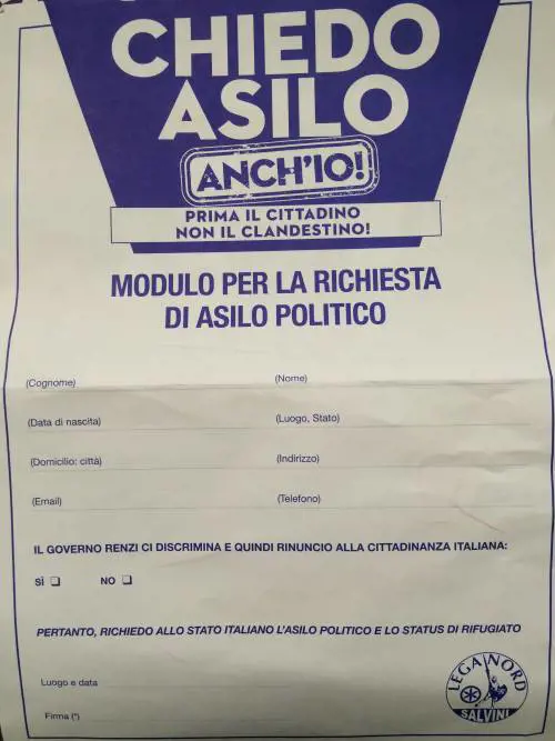 Chiedo asilo anch'io
