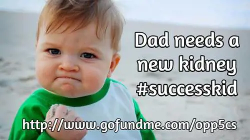 "Success Kid" in campo per il papà: "È malato, aiutatelo"