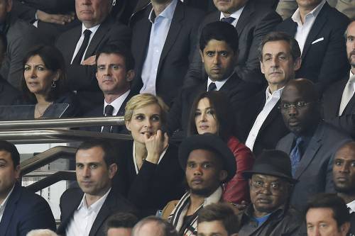 Bellucci e Sarkozy allo stadio