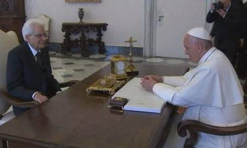 Il Presidente Sergio Mattarella a colloquio con Papa Francesco