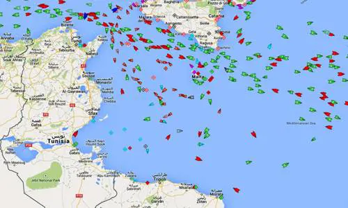 Cartina tratta da www.marinetraffic.com (clicca per ingrandire)
