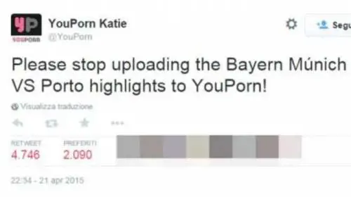 Bayern-Porto finisce su YouPorn