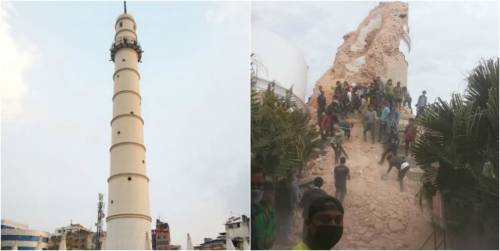 Crolla la torre Dharahara, patrimonio Unesco 