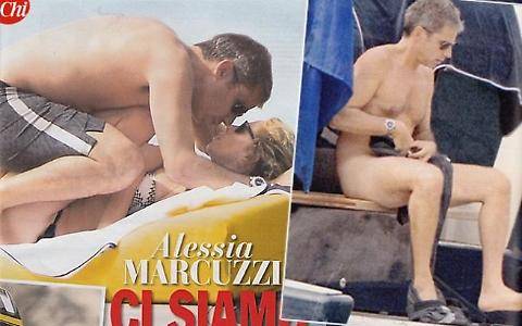 Alessia Marcuzzi paparazzata in barca col suo compagno