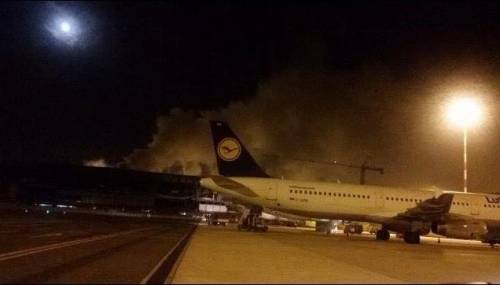 Incendio all'aeroporto di Fiumicino