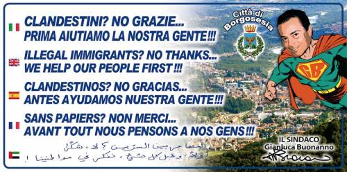 Buonanno e i cartelli "anti-profughi": "Fuori dal mio comune, prima la nostra gente"
