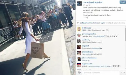 Sarah Jessica Parker misteriosa su Instagram: Sex and The City 3?