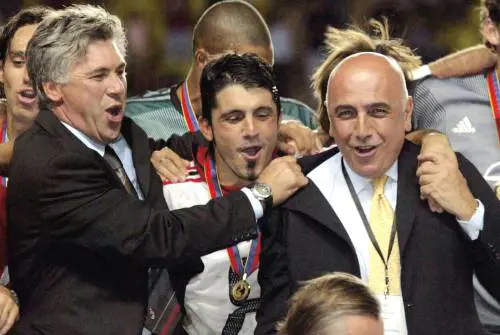 Ancelotti, Gattuso e Galliani 