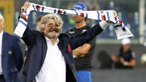 Massimo Ferrero esulta per la vittoria sulla Juventus