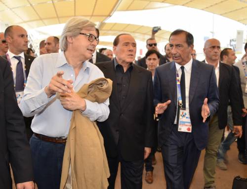 Il Cav alla mostra di Sgarbi: "Ho strappato l'Expo a Erdogan"