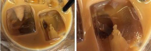 Ordina caffè freddo e appare una strana figura nel ghiaccio