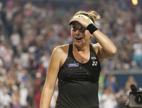 La tennista svizzera Belinda Bencic durante il match con Serena Williams