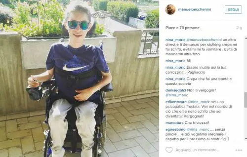 Il disabile la "tagga" in foto, la Moric s'infuria: "Crepa"