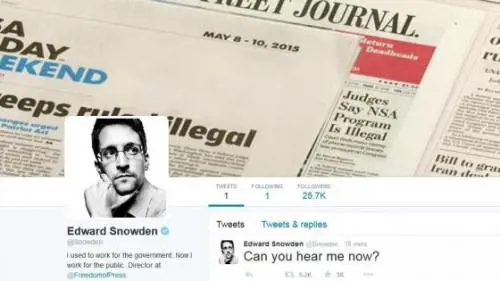 Snowden è su twitter. E segue l'Nsa