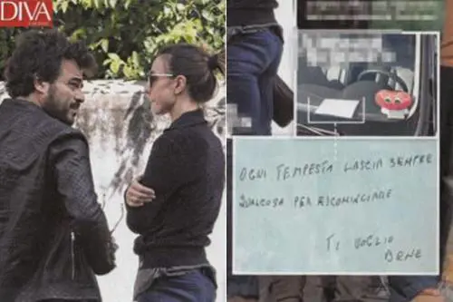 Ambra Angiolini e Francesco Renga, un biglietto in auto per fare pace