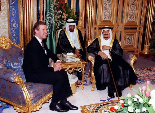 Re Fahd e il segretario alla Difesa americano William S. Cohen