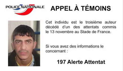 Parigi, diramata la foto del terzo kamikaze