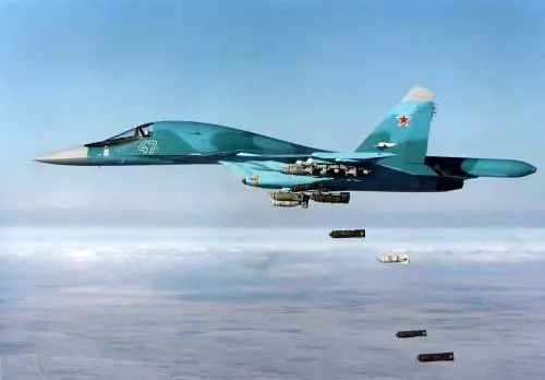 Un aereo da combattimento russo Sukhoi-34.