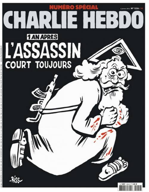 La copertina di Charlie Hebdo, a un anno dalla strage