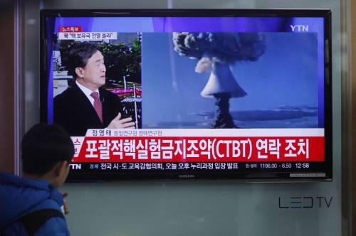 La televisione in Corea del Sud parla del test di Pyongyang