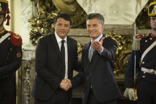 Renzi e il presidente argentino Mauricio Macri