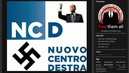 "Alfano nazista". Anonymous hackera il sito di Ncd