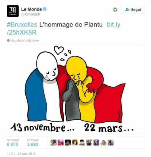 Tintin in lacrime: il web commemora Bruxelles